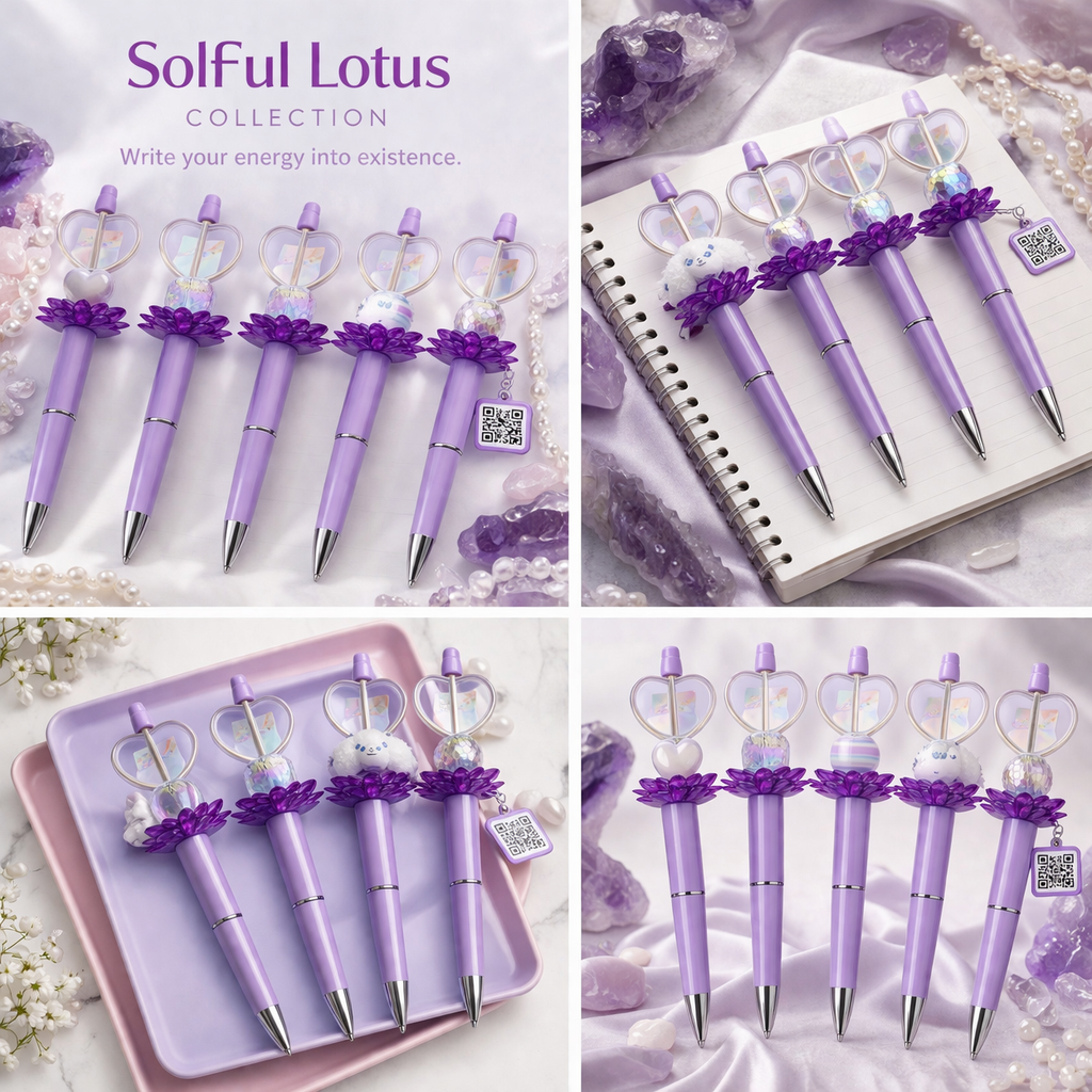 Soulful Lotus Signature Pens – 3 Pack (Smooth Ink • Mindful Writing)